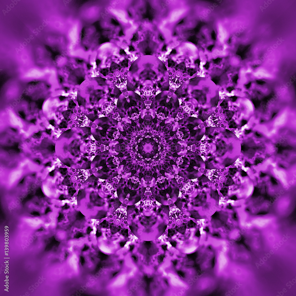 Abstract exotic flower. Psychedelic mandala design in bright purple colors. Fantasy fractal art. 3D rendering. Abstract exotic flower. Psychedelic mandala design in bright purple colors. Fantasy fractal art. 3D rendering.