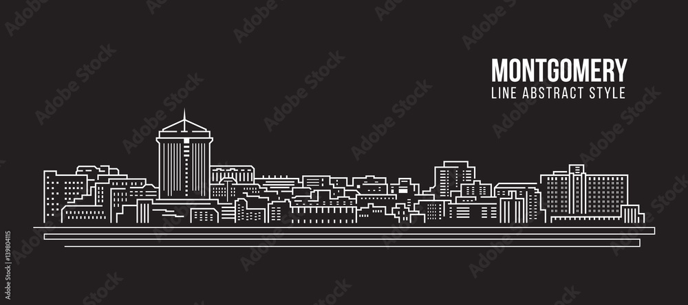 Cityscape Building Line art Vector Illustration design - Montgomery city