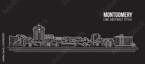 Cityscape Building Line art Vector Illustration design - Montgomery city