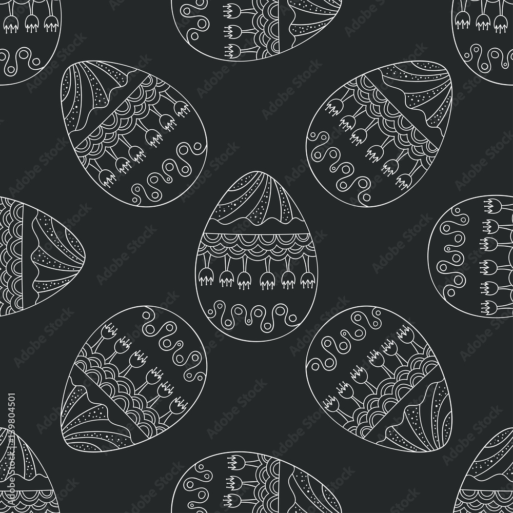 Seamless vector pattern with doodle Easter eggs. Seamless vector pattern with doodle Easter eggs.