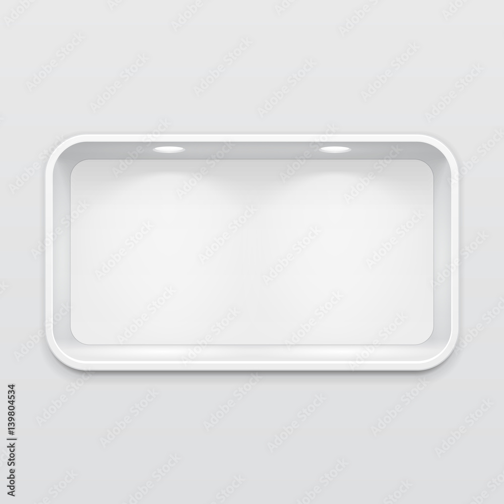 Empty Rounded Niche Shelf Display In The Wall. To Present Your Product. Mock Up. 3D Illustration. Ready For Your Design. Advertising. Vector EPS10