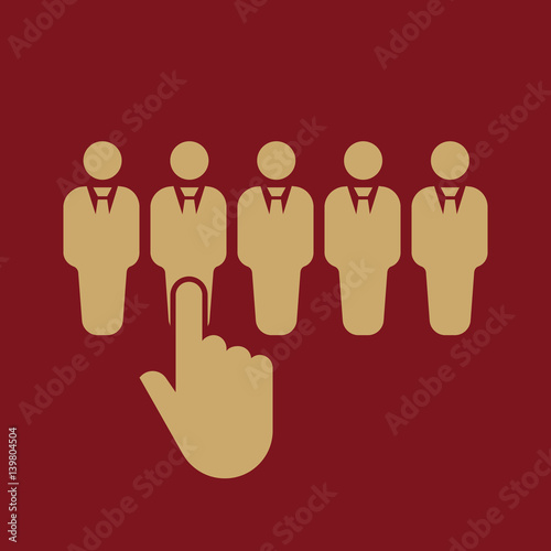 Recruitment icon. Staff selection symbol. Flat design. Stock - Vector illustration