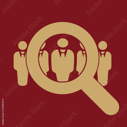 Recruitment icon. Staff selection symbol. Flat design. Stock - Vector illustration