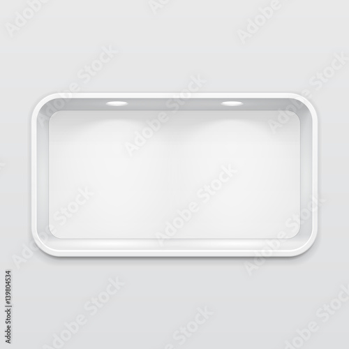 Empty Rounded Niche Shelf Display In The Wall. To Present Your Product. Mock Up. 3D Illustration. Ready For Your Design. Advertising. Vector EPS10