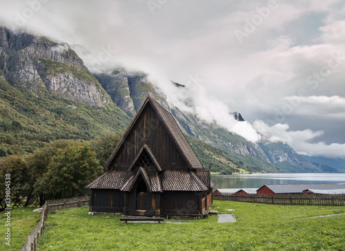 traditional Øye stave church in norway