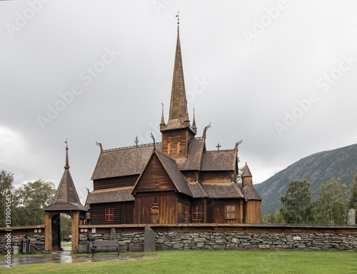 traditional stavkirke in lom norway