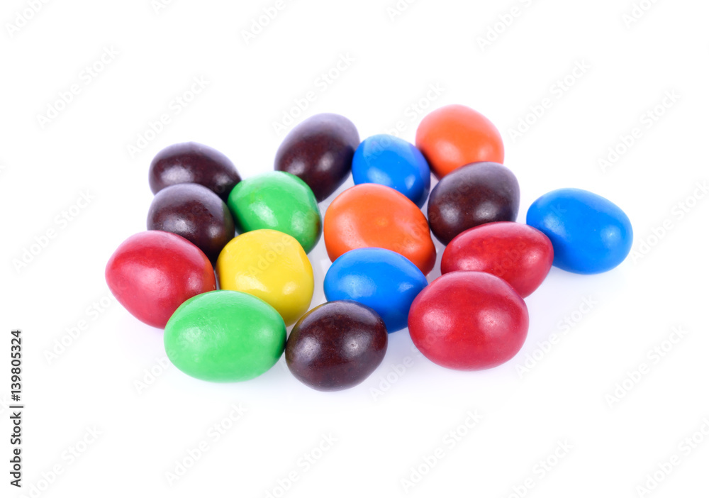 Colorful candy macro focus and blur back ground on white paper. Colorful candy macro focus and blur back ground on white paper.