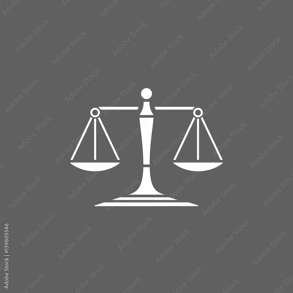 Scales of justice icon on a dark background Scales of justice icon on a dark background