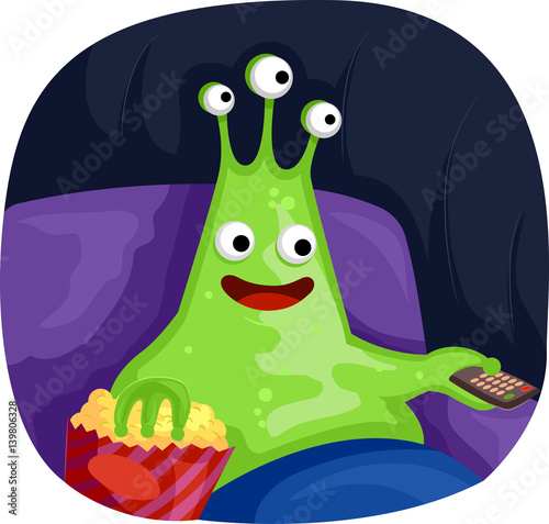 Mascot Alien Popcorn Movie
