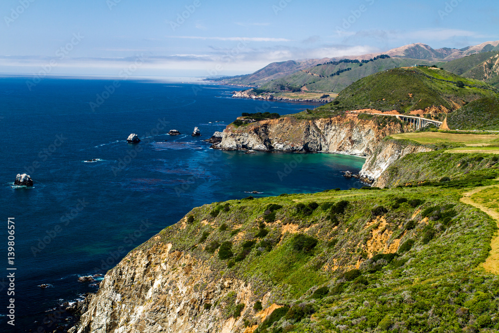 Cliffs and ocean, California coast, USA