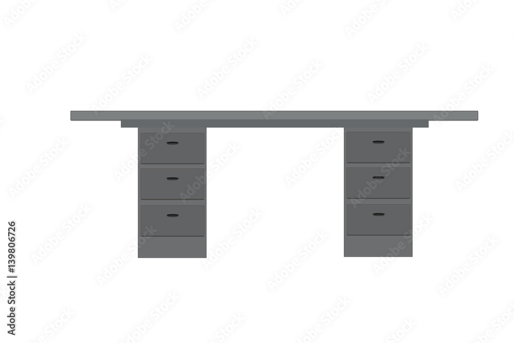 Desktop with boxes isolated flat icon on no background. a computer Desk. workplace Desktop with boxes isolated flat icon on no background. a computer Desk. workplace