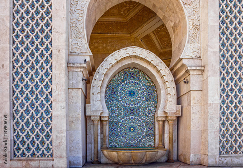 Casablanca, Morocco. Washstand in Mosque Hassan II
