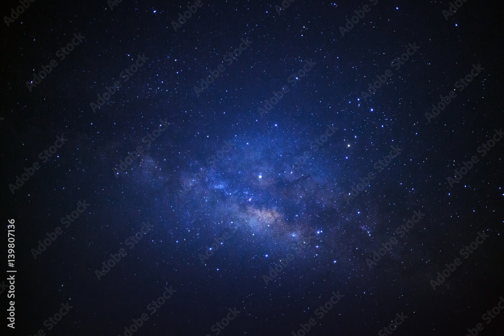milky way galaxy. Long exposure photograph.with grain