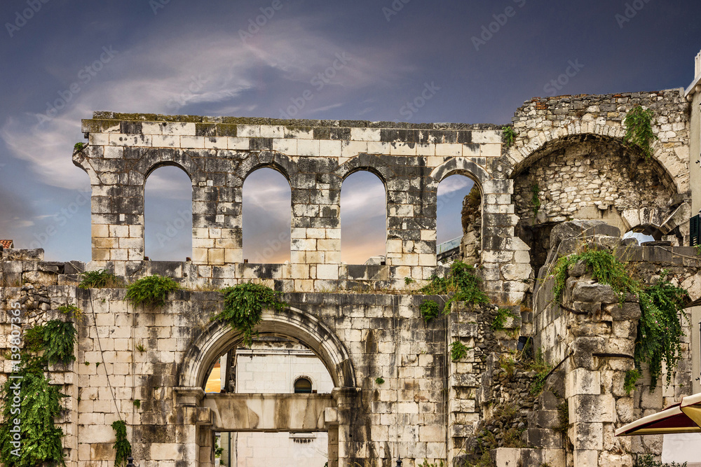 Ruins in Croatia, Split, Diocletian palace iwall