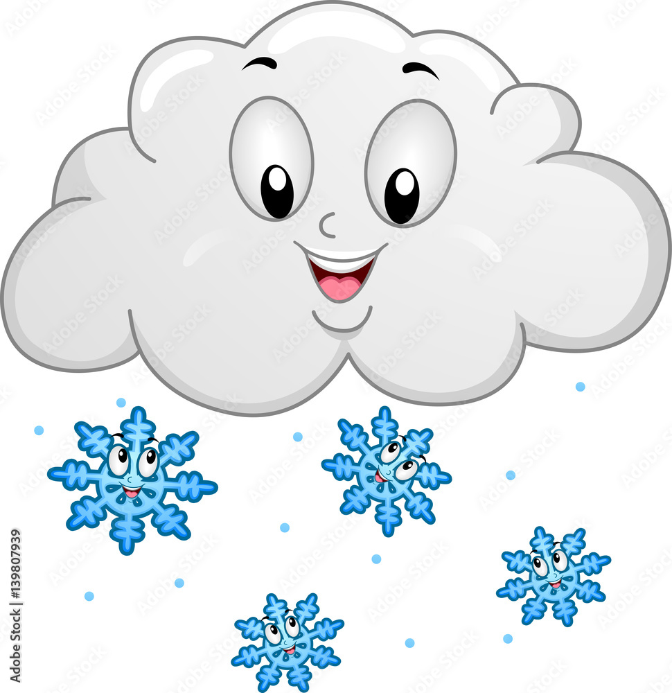 Mascot Cloud Snowflakes Mascot Cloud Snowflakes