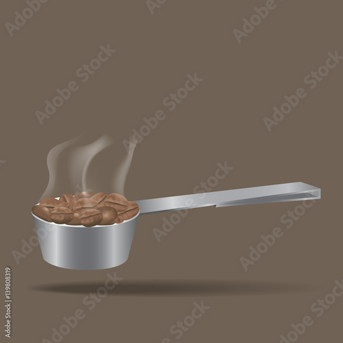 the spoon for coffee beans lap.