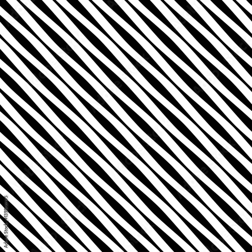 Vector seamless pattern. Modern stylish texture. Monochrome geometric pattern with stripes arranged diagonally.