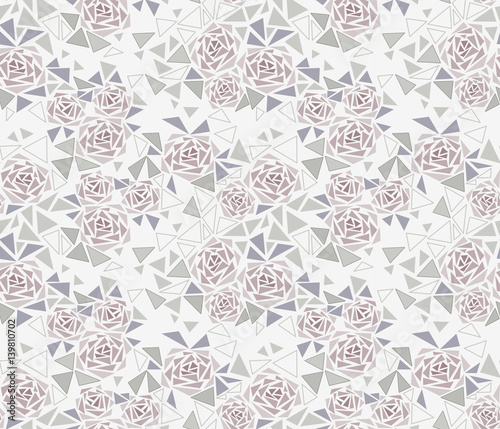 Seamless tile mosaic design pattern with roses background
