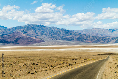 Straight road in the desert, California, USA
