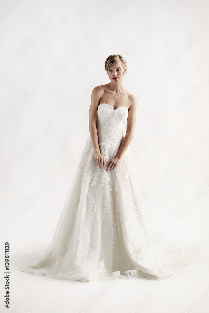 Portrait of beautiful bride on white background Portrait of beautiful bride on white background