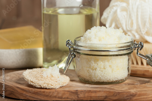 Handmade Lemon Scrub With Coconut Oil. Toiletries, Spa Set.