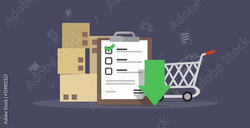 Import Orders Web compilation. Vector Illustration.