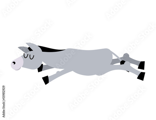 Sleeping donkey. animal is asleep. Sleep ass