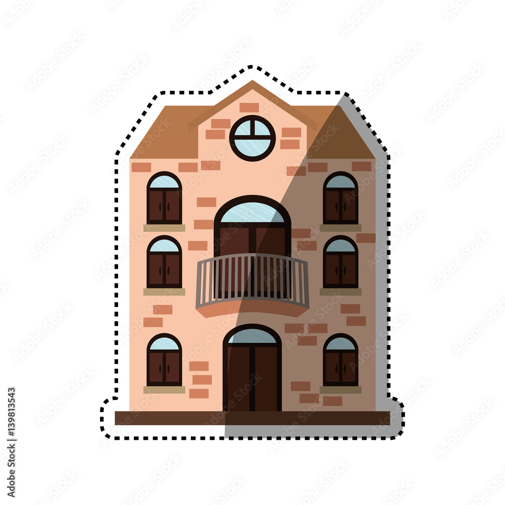 Big house real estate icon vector illustration graphic design