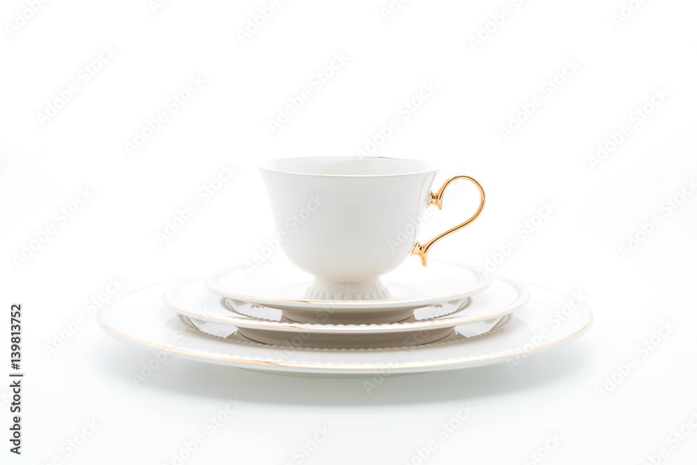 luxury dishware set on white luxury dishware set on white
