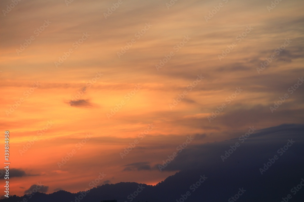sunrise sky in the morning and motion cloud, beautiful colorful  nature. space for add text