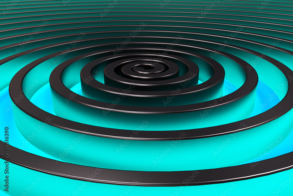 Dark concentric spiral on glowing background Dark concentric spiral on glowing background