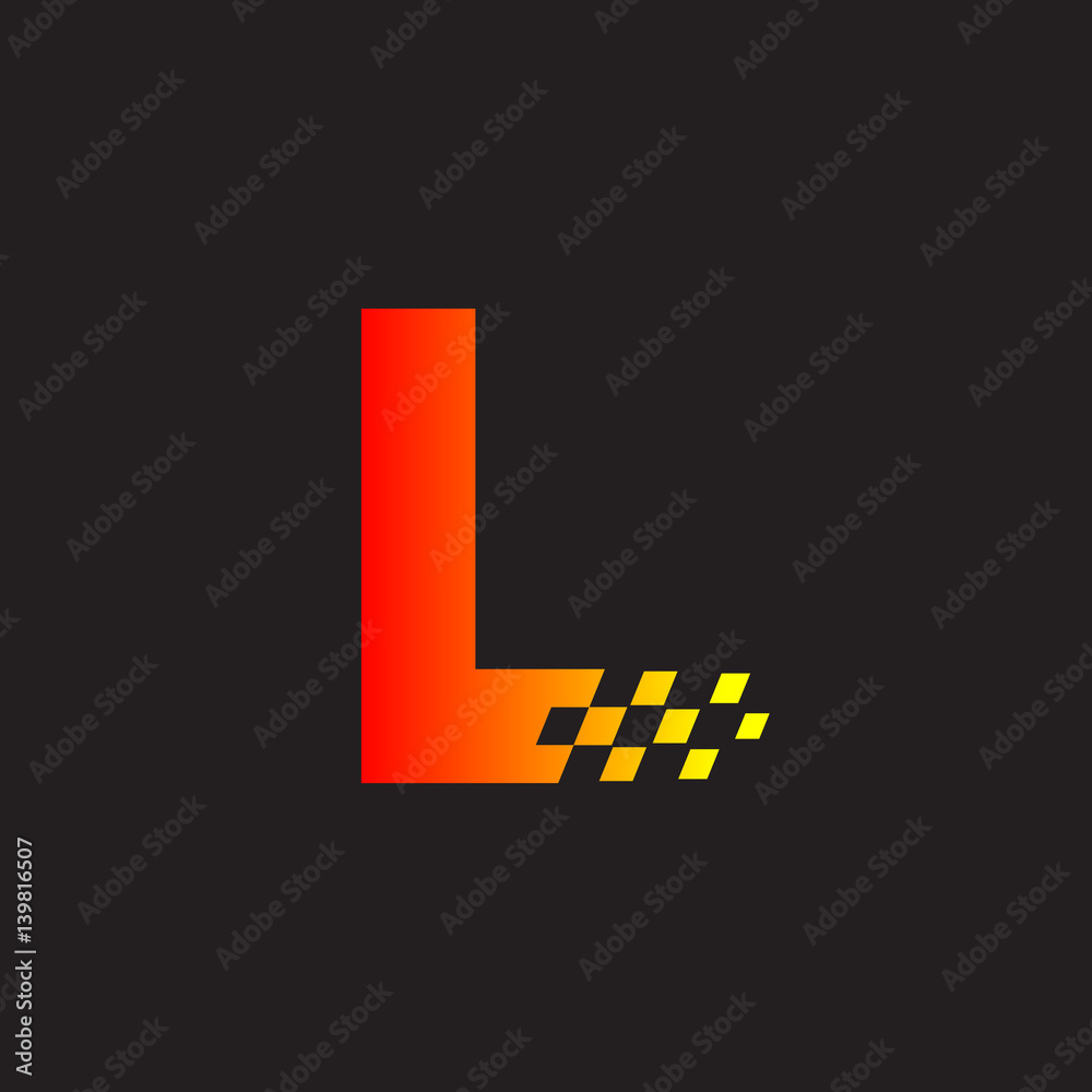 Fototapeta premium Letter L logo,fast speed, moving,delivery,Digital and Technology for your Corporate identity