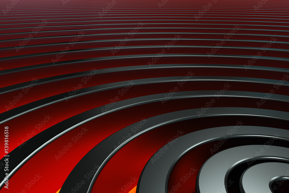 Dark concentric spiral on glowing background Dark concentric spiral on glowing background