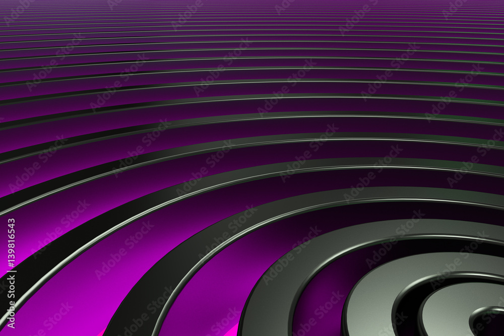 Obraz premium Dark concentric spiral on glowing background