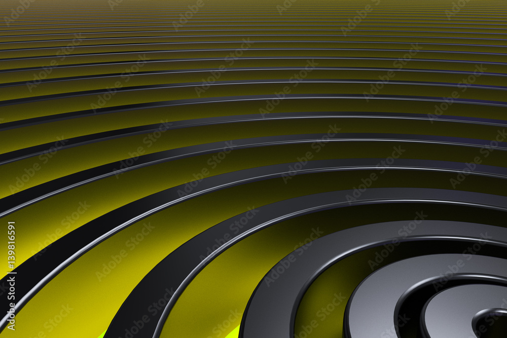 Naklejka premium Dark concentric spiral on glowing background