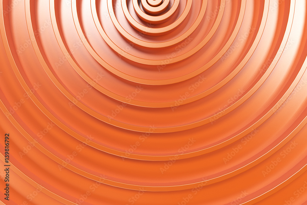 Orange concentric spiral on orange background Orange concentric spiral on orange background