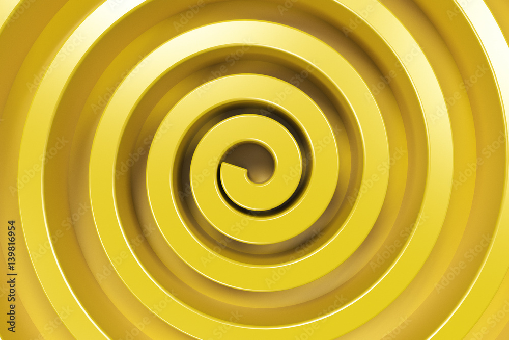 Yellow concentric spiral on yellow background Yellow concentric spiral on yellow background