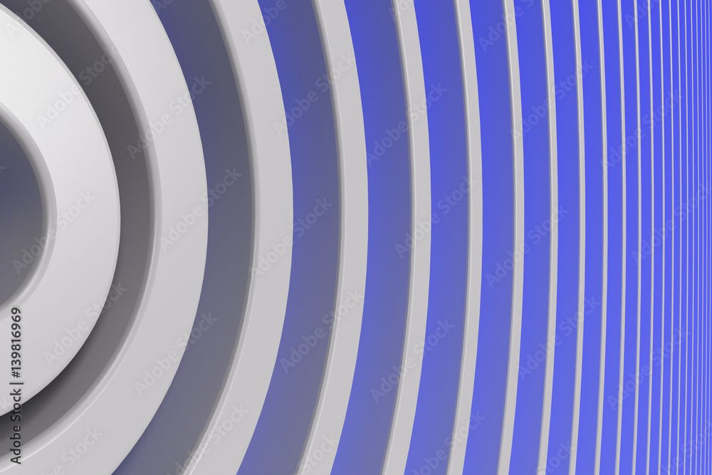 Obraz premium White concentric spiral on glowing background