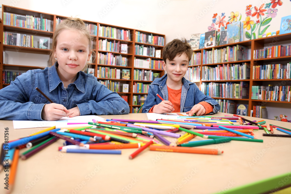 Children doing homework in the library
Children doing homework in the library