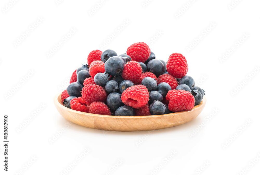 fresh blueberry and rasberry on white fresh blueberry and rasberry on white