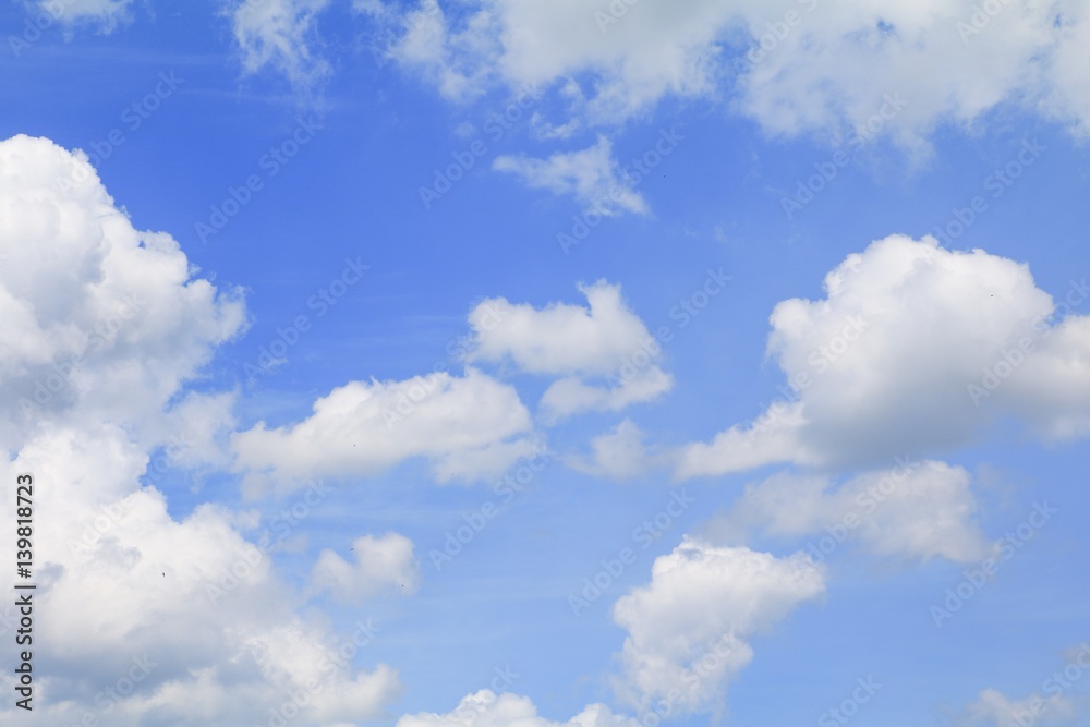 blue sky with big cloud and raincloud, art of nature beautiful and copy space for add text