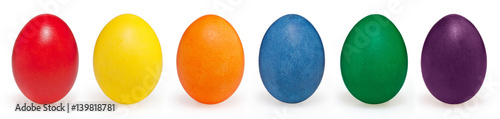 Obraz na płótnie Easter eggs isolated on white background w salonie