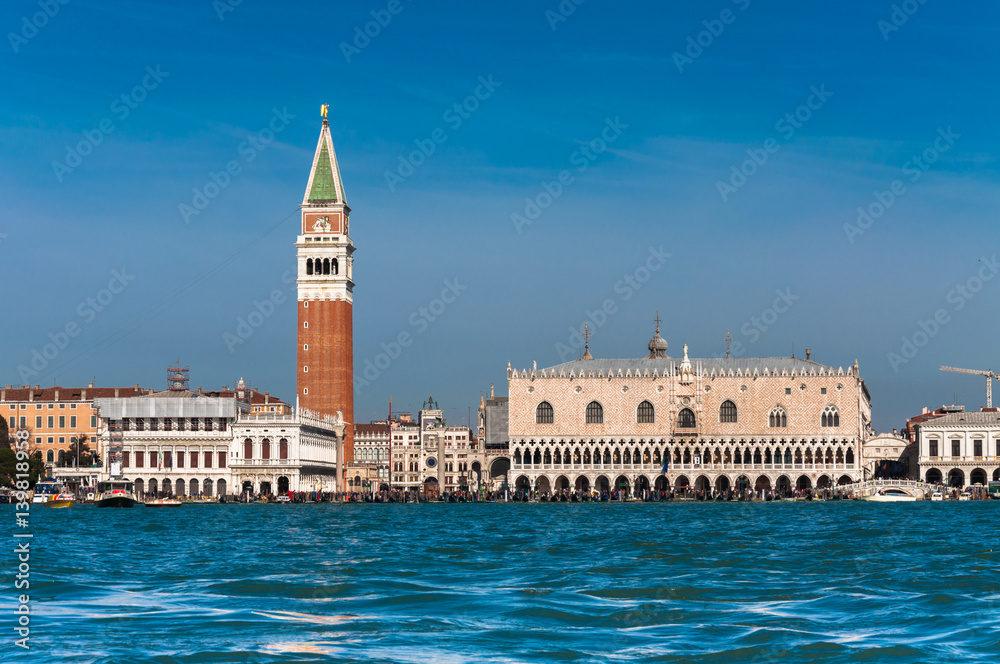 Venice, the St. Mark's Square as seen from the sea