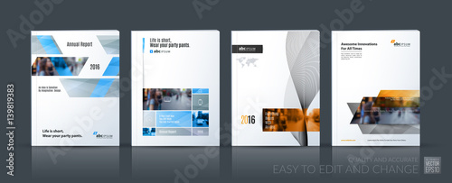 Business vector set. Brochure template layout, cover design annu