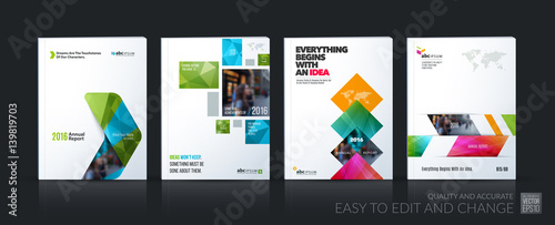 Business vector set. Brochure template layout, cover design annu
