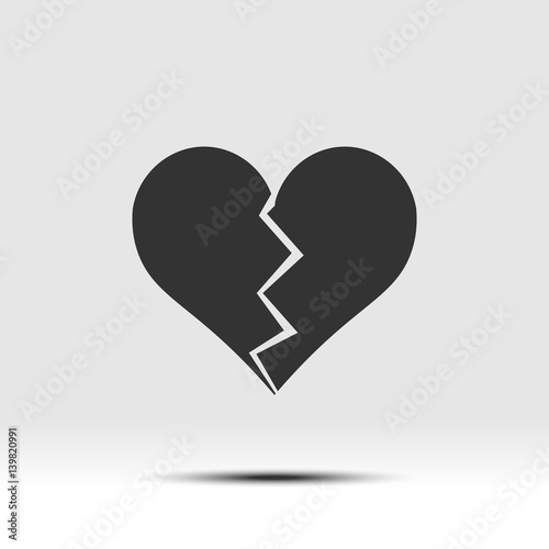Broken Heart Isolated Flat Icon
