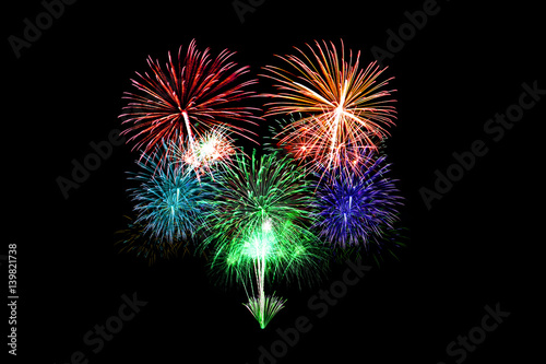 Fireworks light up in the sky, dazzling scene.