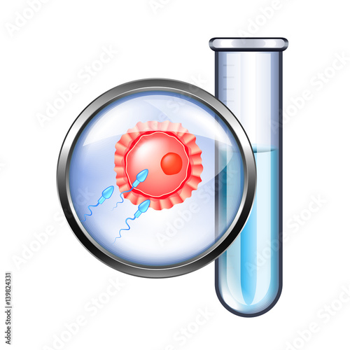 In vitro fertilization IVF isolated on white vector