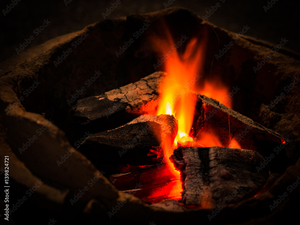 Naklejka premium Bruning fire flame