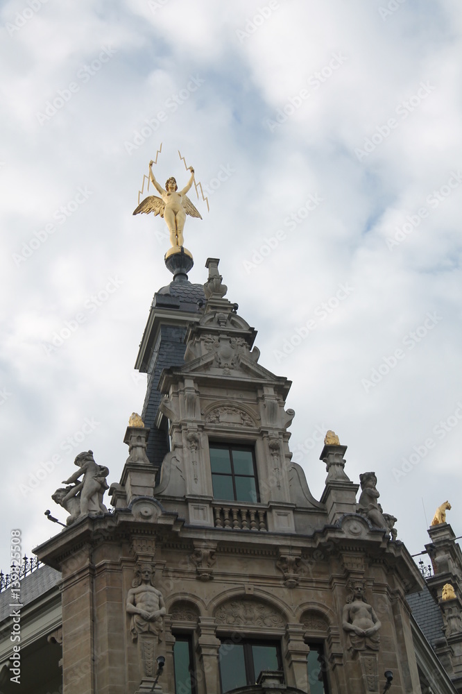 Gold statue in Antwerp